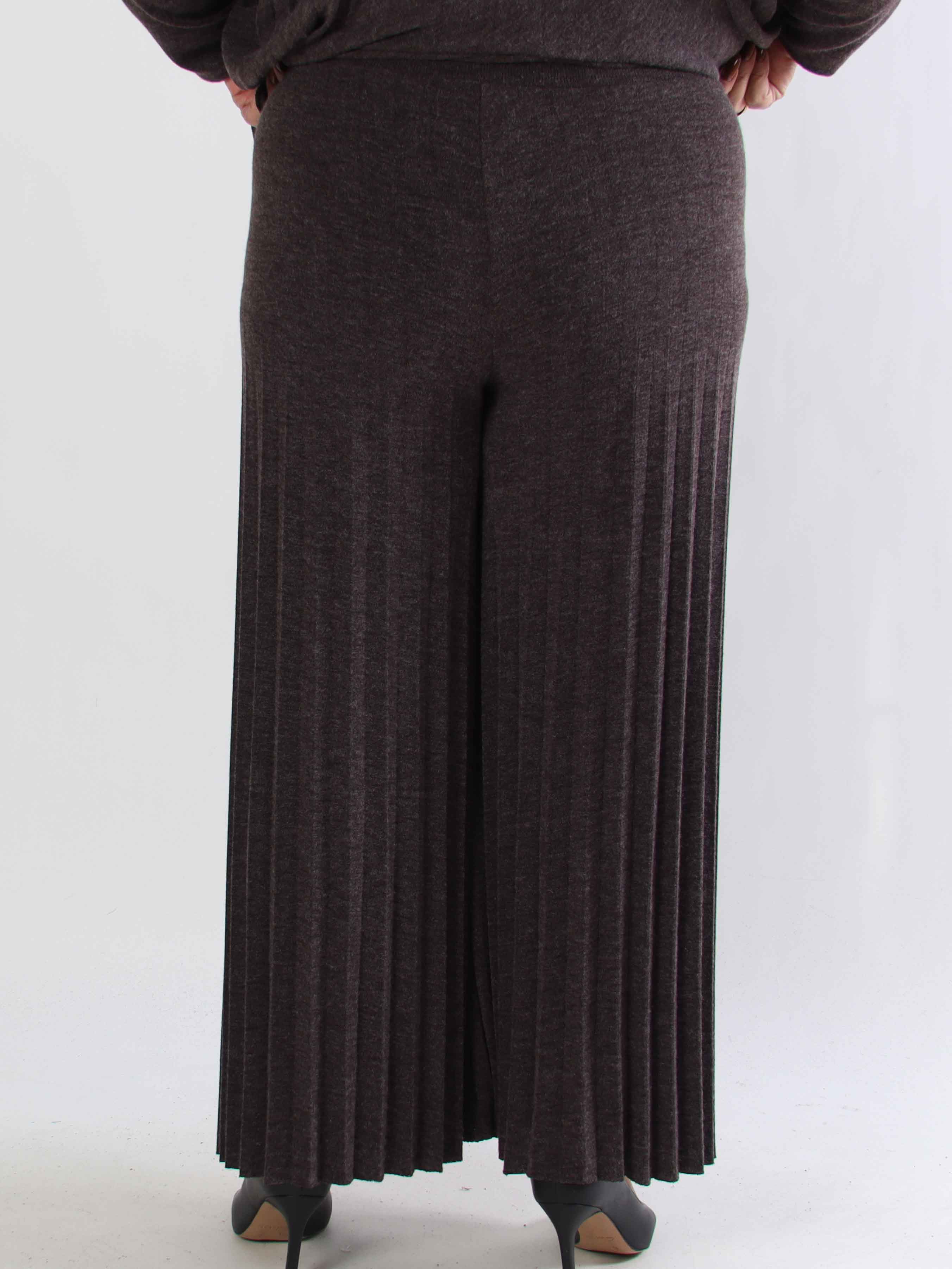 Anita Pants - Mjuka och eleganta plisserade plus size stickade byxor